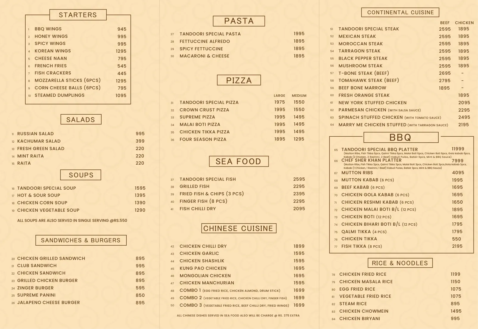Jhelum Main Menu page 2